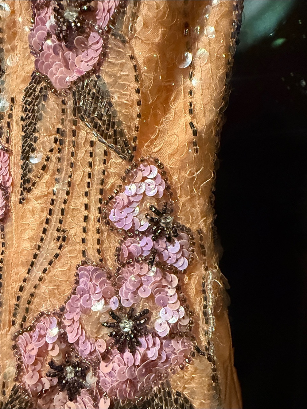 Vintage Bob Mackie I. Magnin Silk Sequined Prom Gown Peach Pink Size 2 - Picture 12 of 12